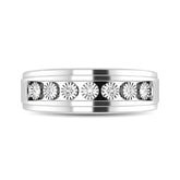 10K White Gold 1/3 Ct.Tw. Diamond Illusion Mens Band